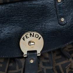 Pre Owned Fendi Tobacco Zucca Canvas and Leather Magic Top Handle Bag