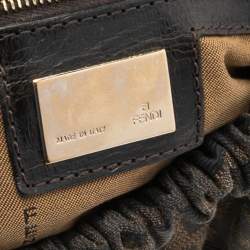 Pre Owned Fendi Tobacco Zucca Canvas and Leather Magic Top Handle Bag