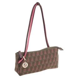 Pre Owned Fendi Tricolor Zucca Canvas Pochette