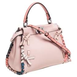 مملوكة مسبقًا Fendi Multicolor Leather Whip Stitch Mini Peekaboo Top Handle Bag