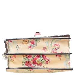 Pre Owned Fendi Multicolor Floral Print Leather Small Kan I Shoulder Bag