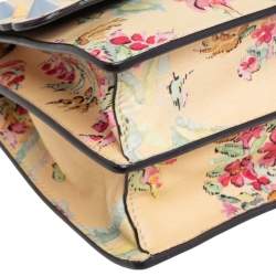 Pre Owned Fendi Multicolor Floral Print Leather Small Kan I Shoulder Bag