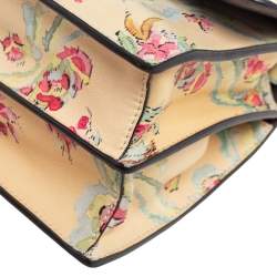 Pre Owned Fendi Multicolor Floral Print Leather Small Kan I Shoulder Bag