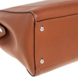 Pre Owned حقيبة فندي دوتكوم جلد بني فاتح كبيرة بيد علوية