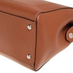 Pre Owned حقيبة فندي دوتكوم جلد بني فاتح كبي�رة بيد علوية