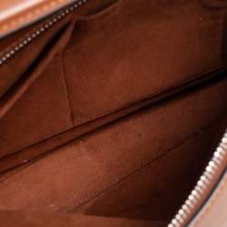 Pre Owned حقيبة فندي دوتكوم جلد بني فاتح كبيرة بيد علوية