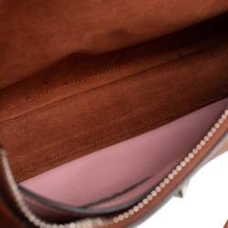 Pre Owned حقيبة فندي دوتكوم جلد بني فاتح كبيرة بيد علوية