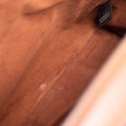 Pre Owned حقيبة فندي دوتكوم جلد بني فاتح كبيرة بيد علوية