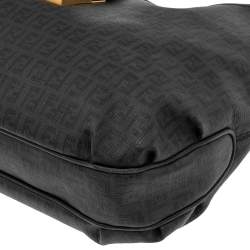Pre Owned Fendi Black Zucchino Canvas Hobo