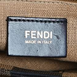 Pre Owned Fendi Black Leather Pequin Large Claudia Shoulder Bag
