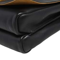 Pre Owned Fendi Black Leather Pequin Large Claudia Shoulder Bag
