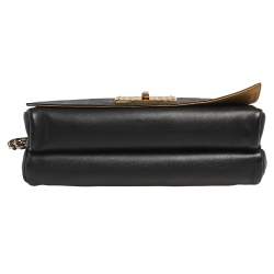 Pre Owned Fendi Black Leather Pequin Large Claudia Shoulder Bag