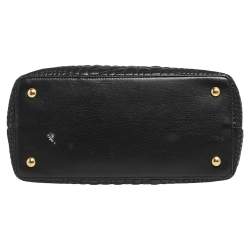Pre Owned Fendi Black Croc Embossed Leather Mini 2jours Tote