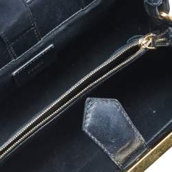 Pre Owned Fendi Black Croc Embossed Leather Mini 2jours Tote