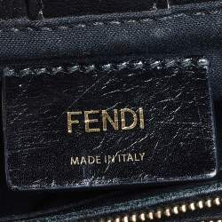 Pre Owned Fendi Black Croc Embossed Leather Mini 2jours Tote