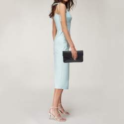 Pre Owned Fendi Black Leather 2 Jours Envelope Clutch