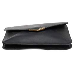 Pre Owned Fendi Black Leather 2 Jours Envelope Clutch