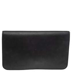 Pre Owned Fendi Black Leather 2 Jours Envelope Clutch