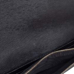 Pre Owned Fendi Black Leather 2 Jours Envelope Clutch