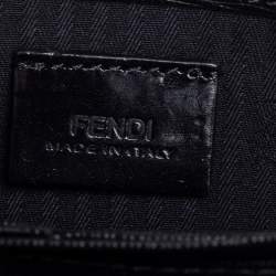 Pre Owned Fendi Black Leather 2 Jours Envelope Clutch