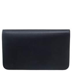 Pre Owned Fendi Black Leather 2 Jours Envelope Clutch