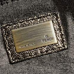 Pre Owned Fendi Metallic Gold Fabric Mini B Shoulder Bag