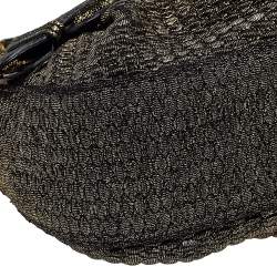 Pre Owned Fendi Metallic Gold Fabric Mini B Shoulder Bag