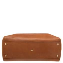 Pre Owned Fendi Tan Leather Large Peekaboo Top Handle Bag