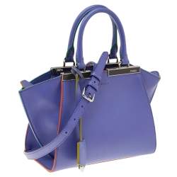 Pre Owned Fendi Purple Leather Mini 3Jours Tote