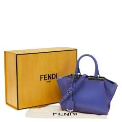Pre Owned Fendi Purple Leather Mini 3Jours Tote