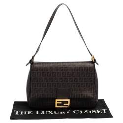 Pre Owned Fendi Brown Zucca Coated Canvas Big Mama Forever Shoulder Bag