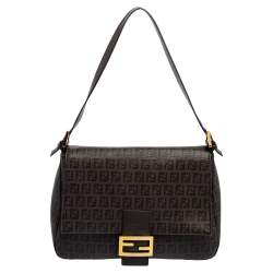 Pre Owned Fendi Brown Zucca Coated Canvas Big Mama Forever Shoulder Bag