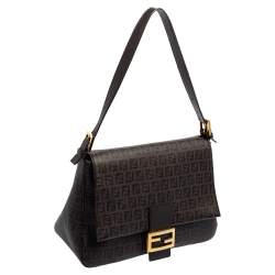 Pre Owned Fendi Brown Zucca Coated Canvas Big Mama Forever Shoulder Bag