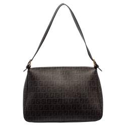 Pre Owned Fendi Brown Zucca Coated Canvas Big Mama Forever Shoulder Bag