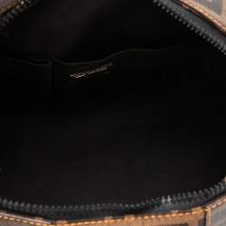 Pre Owned Fendi Tobacco Zucca Coated and Canvas B Mix Boston Bag