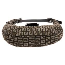 Pre Owned Fendi Beige/Brown Zucchino Canvas and Leather Flap Hobo