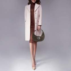 Pre Owned Fendi Beige/Brown Zucchino Canvas and Leather Flap Hobo