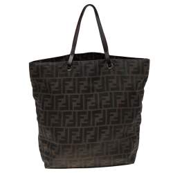 Pre Owned Fendi Tobacco Zucca Canvas Tote