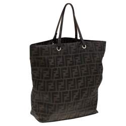 Pre Owned Fendi Tobacco Zucca Canvas Tote