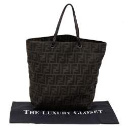 Pre Owned Fendi Tobacco Zucca Canvas Tote