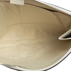 Pre Owned Fendi White/Grey Snakeskin & Leather Monster Flat Clutch