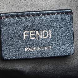 Pre Owned Fendi Black Zucca Leather Mini Mon Tresor Drawstring Bucket Bag