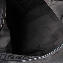 Pre Owned Fendi Black Zucchino Canvas and Leather Forever Hobo