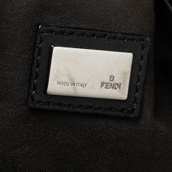 Pre Owned Fendi Black Zucchino Canvas and Leather Forever Hobo