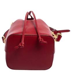 Pre Owned حقيبة فندي باكت أربطة ميني مون ترسور جلد أحمر