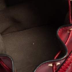 Pre Owned حقيبة فندي باكت أربطة ميني مون ترسور جلد أحمر