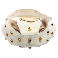 Fendi Beige/White Zucca Canvas And Leather Baguette