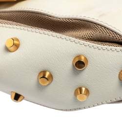 Fendi Beige/White Zucca Canvas And Leather Baguette