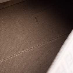 Pre Owned Fendi White Zucchino Coated Canvas Forever Bauletto Boston Bag
