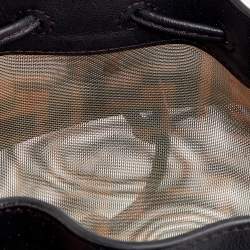 Pre Owned Fendi Brown Zucca Mesh and Leather Mini Mon Tresor Drawstring Bucket Bag 